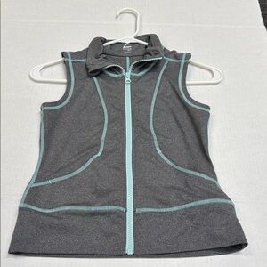 Zella Gray Vest with Aqua Detail